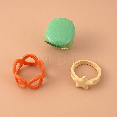 Zinc Alloy Finger Rings Set WG21422-01-1