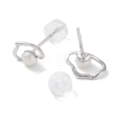 Natural Pearl Stud Earrings for Women EJEW-C083-07D-P-1