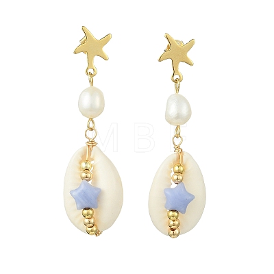 Natural Cultured Freshwater Pearl Stud Dangle Earrings for Women EJEW-JE07276-1
