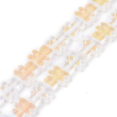 Transparent Electroplate Glass Beads Strands GLAA-F122-05F-1