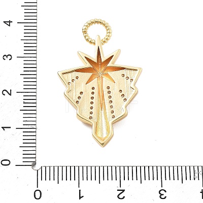 Brass Micro Pave Cubic Zirconia Pendants X-KK-L209-095G-1