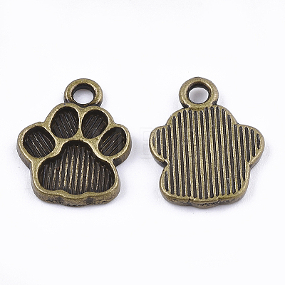 Dog Paw Prints Tibetan Style Alloy Charms Enamel Settings X-TIBEP-R338-30AB-NR-1