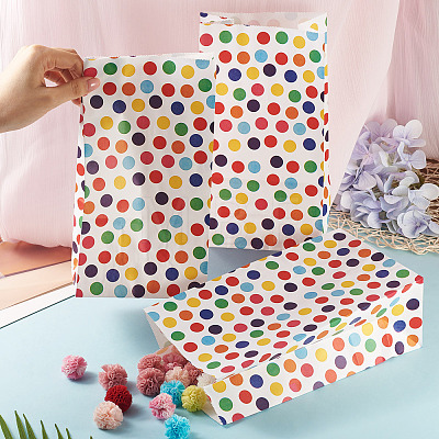 12Pcs Rainbow Color Rectangle Paper Candy Bags ABAG-TA0002-34A-1