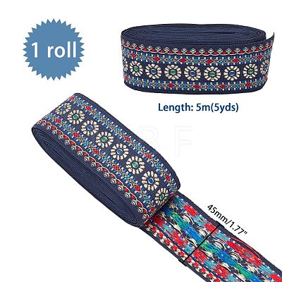 Ethnic Style Embroidery Polyester Ribbons OCOR-WH0033-72-1