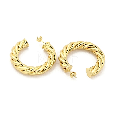 Brass Hoop Earrings EJEW-M260-06G-A-1