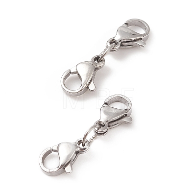 Non-Tarnish 304 Stainless Steel Double Lobster Claw Clasps STAS-E163-57P-B-1