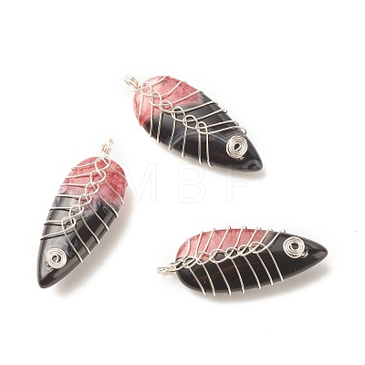 Natural Brazilian Agate Pendants PALLOY-JF01524-01-1