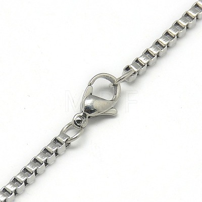 Tarnish Resistant Trendy Unisex 201 Stainless Steel Box Chain Necklaces NJEW-L043C-48P-1