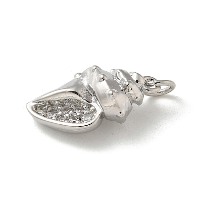 Brass Micro Pave Clear Cubic Zirconia Pendants LS-KK-U046-02P-06-1