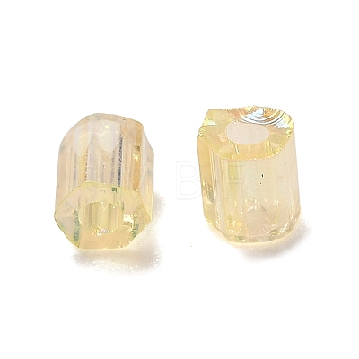 Transparent Colours Rainbow Glass Seed Round Bugle Beads SEED-H004-02-1