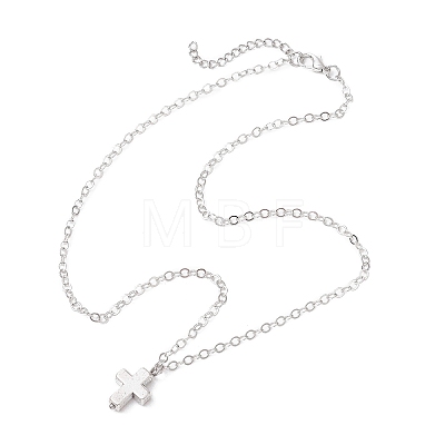 Cross Alloy Pendants Necklaces NJEW-JN05187-02-1