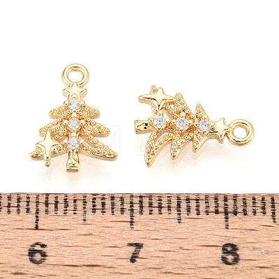 Brass Micro Pave Cubic Zirconia Charms KK-N263-145A-G-1