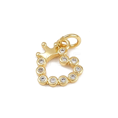 Brass Micro Pave Cubic Zirconia Charms KK-H077-02G-01-1