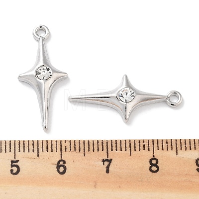 Rack Plating Alloy Rhinestone Pendants PALLOY-F311-06P-1