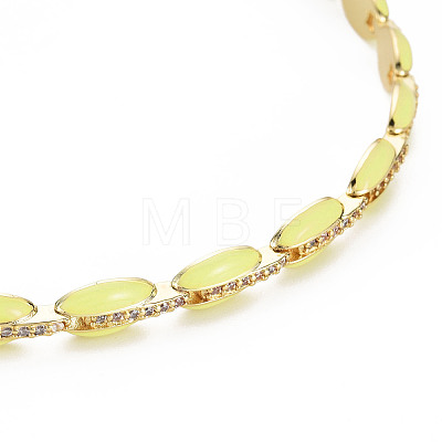 Brass Micro Pave Cubic Zirconia Link Tennis Necklaces for Women NJEW-T013-01G-01-1