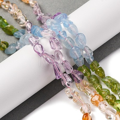 Natural Aquamarine & Rose Quartz & Peridot & Amethyst & Citrine Beads Strands G-L610-B05-01-1