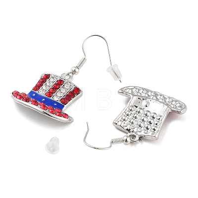 Independence Day Theme Alloy Enamel Dangle Earrings for Women EJEW-F335-01P-03-1