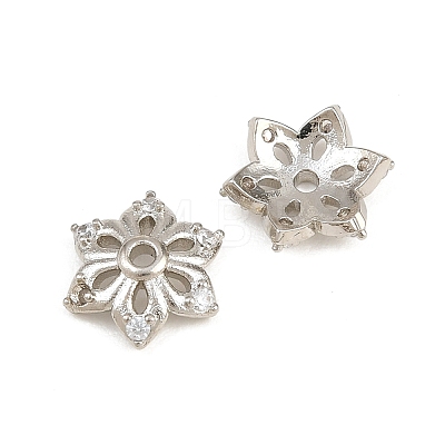 Brass Micro Pave Cubic Zirconia Bead Caps CU-CBA6A75-35B-P-1