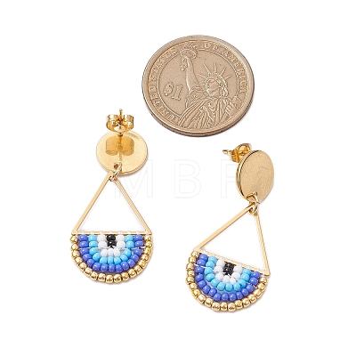 Seed Bead Teardrop Stud Earrings EJEW-MZ00251-1