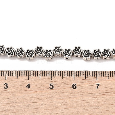 Tibetan Style Flower Alloy Bead Strands TIBEB-O007-06-RS-1