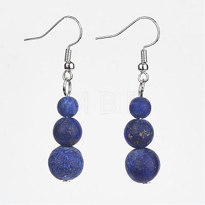 Natural Gemstone Beads Dangle Earrings EJEW-JE02213-1