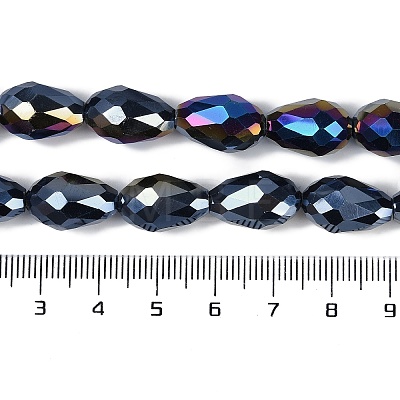 Opaque Solid Color Electroplate Glass Beads Strands EGLA-N013-P4mm-B01-1