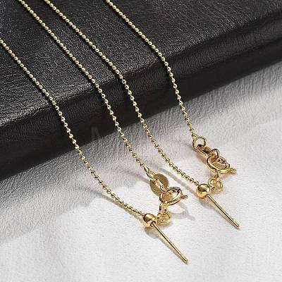 1mm Brass Ball Chain Adjustable Slider Necklaces KK-K398-28G-1