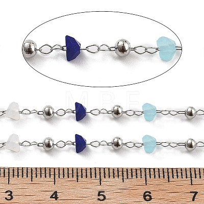Handmade Brass & Glass Bead Chains CHC-L051-03P-02-1