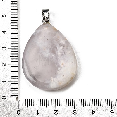 Natural White Cherry Blossom Agate Pendants G-F820-14P-17-1