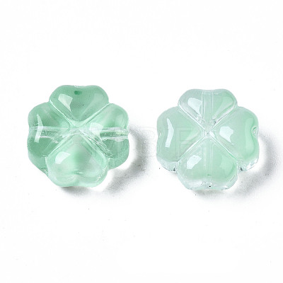 Transparent Spray Painted Glass Beads X-GLAA-N035-019-C04-1