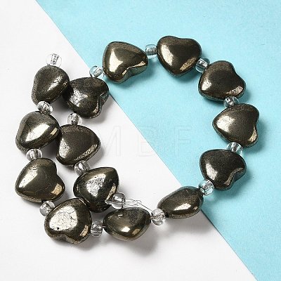 Natural Pyrite Beads Strands G-E590-02A-1