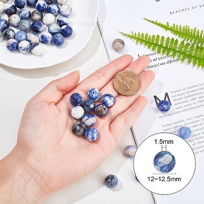 Natural Sodalite Round Beads Strands G-OC0001-91-1