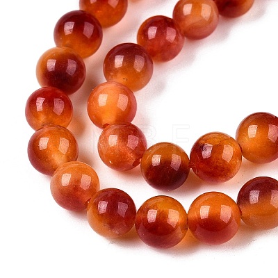 Dyed Natural White Jade Beads Strands G-T138-6mm-210-19-1