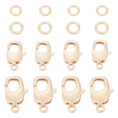 10Pcs 2 Styles Brass Lobster Claw Clasps KK-TA0009-15-1