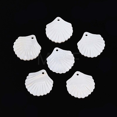 Natural Freshwater Shell Carved Pendants SSHEL-N040-02-1