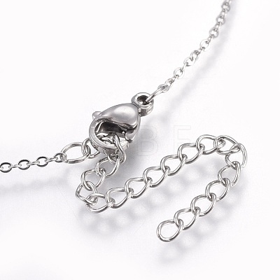 304 Stainless Steel Pendant Necklaces NJEW-O108-14P-1