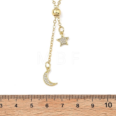 Adjustable Brass Cable Chain Lariat Necklaces NJEW-JN06141-1