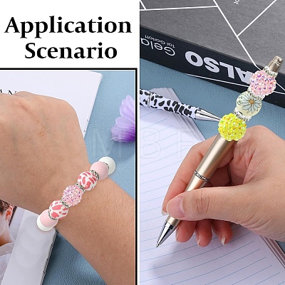 65Pcs 9 Styles Round & Rondelle Resin Rhinestone & Silicone & Brass Crystal Rhinestone Spacer Beads Findings Kits DIY-YW0017-97B-1