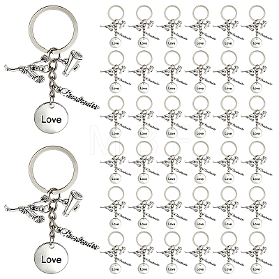 30Pcs Cheerleading Series Alloy Pendant Keychains KEYC-PH01630-1