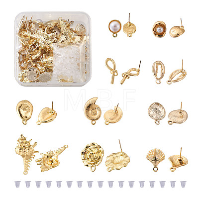 Alloy Stud Earring Findings PALLOY-TA0002-12LG-1