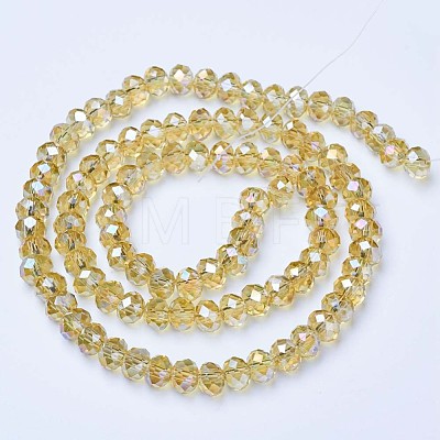 Electroplate Glass Beads Strands EGLA-A034-T10mm-B18-1