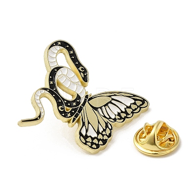 Snake & Flower & Butterfly Enamel Pins JEWB-P030-D04-1