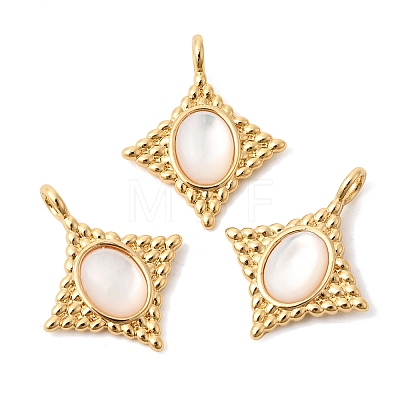 Natural White Shell Pendants KK-Z149-17G-1