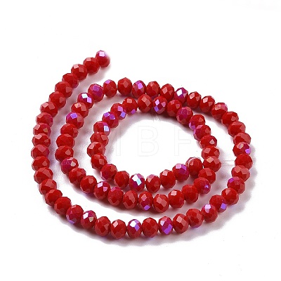 Electroplate Opaque Solid Color Glass Beads Strands EGLA-A044-P4mm-L22-1