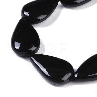 Natural Black Gemstone Beads Strands G-Q164-B01-01-1