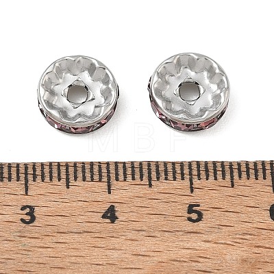 304 Stainless Steel Rhinestone Spacer Beads RB-CBA18B7-01P-01-1