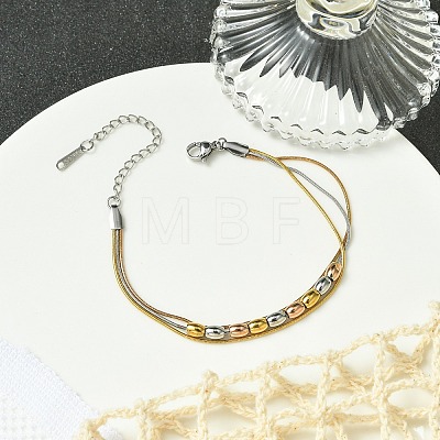 304 Stainless Steel Multi-strand Bracelets BJEW-G733-02G-1