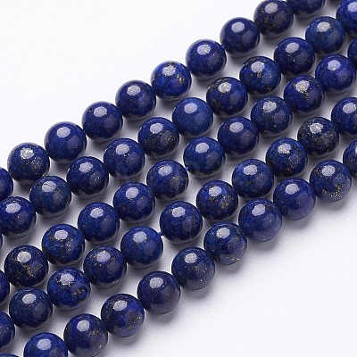 Dyed Grade A Natural Lapis Lazuli Beads Strands GSR8mmC123-1