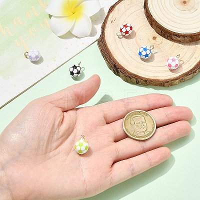 6Pcs 6 Colors Alloy Enamel Pendants ENAM-CJ0007-62-1