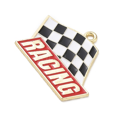 Racing Car Theme Alloy Enamel Pendants AL-CBA4666-03N-1